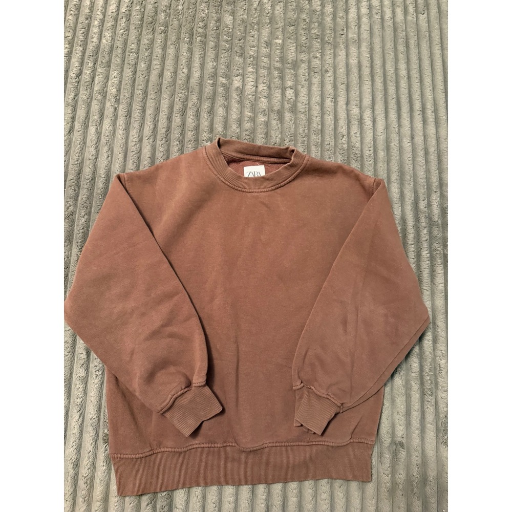 Zara Kids Brown Crewneck Sweatshirt Size‎ 11-12 CM 148 Fleece Pullover Top